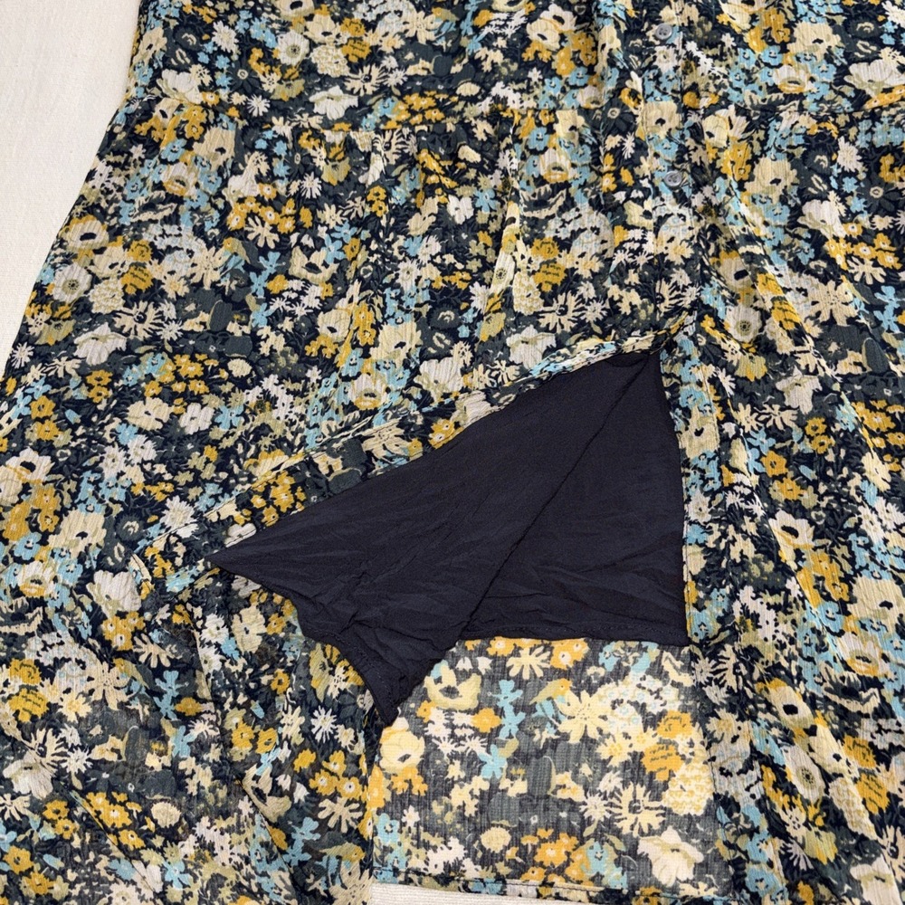 LOFT Womens Size XL Floral Maxi Shirt Dress  Button Front Cottagecore Flowy‎ - Picture 8 of 11